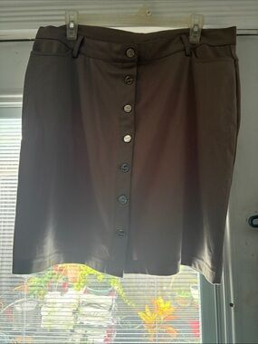 Serena Williams Brown Button-Front Mini Skirt